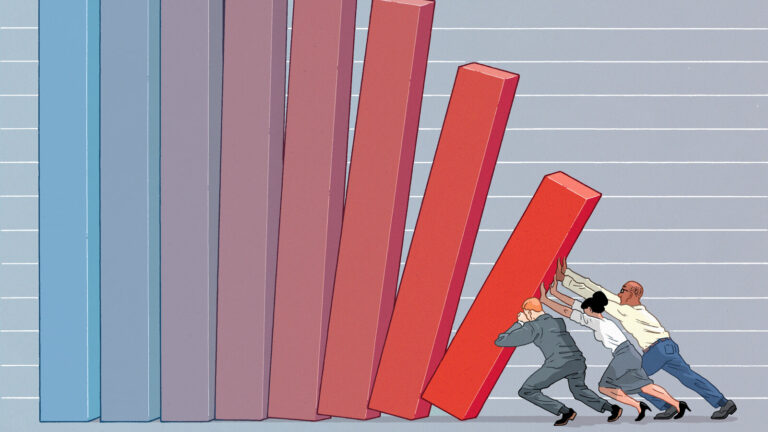 A bar chart displaying an upward trend in team performance data, with bars increasing in height over time, set against a professional office background, symbolizing growth and teamwork.
