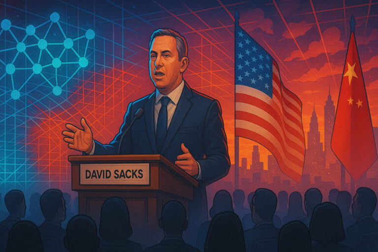 White House AI Czar David Sacks discusses Trump's executive orders on AI innovation and competition with China during a CNBC interview.