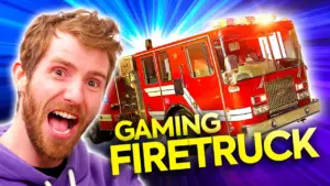 Gaming Firetruck Roars to Life: Ultimate Mobile PC Rig