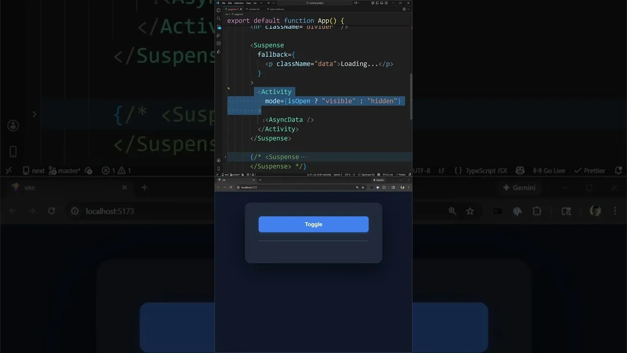 Keep Component State in React with the Activity Component